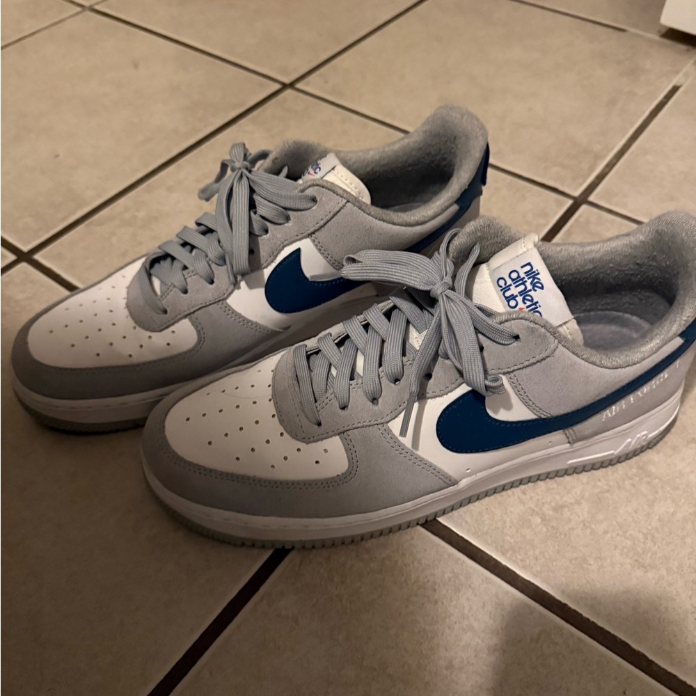 Nike Air Force 1 Gray and Blue Shoes